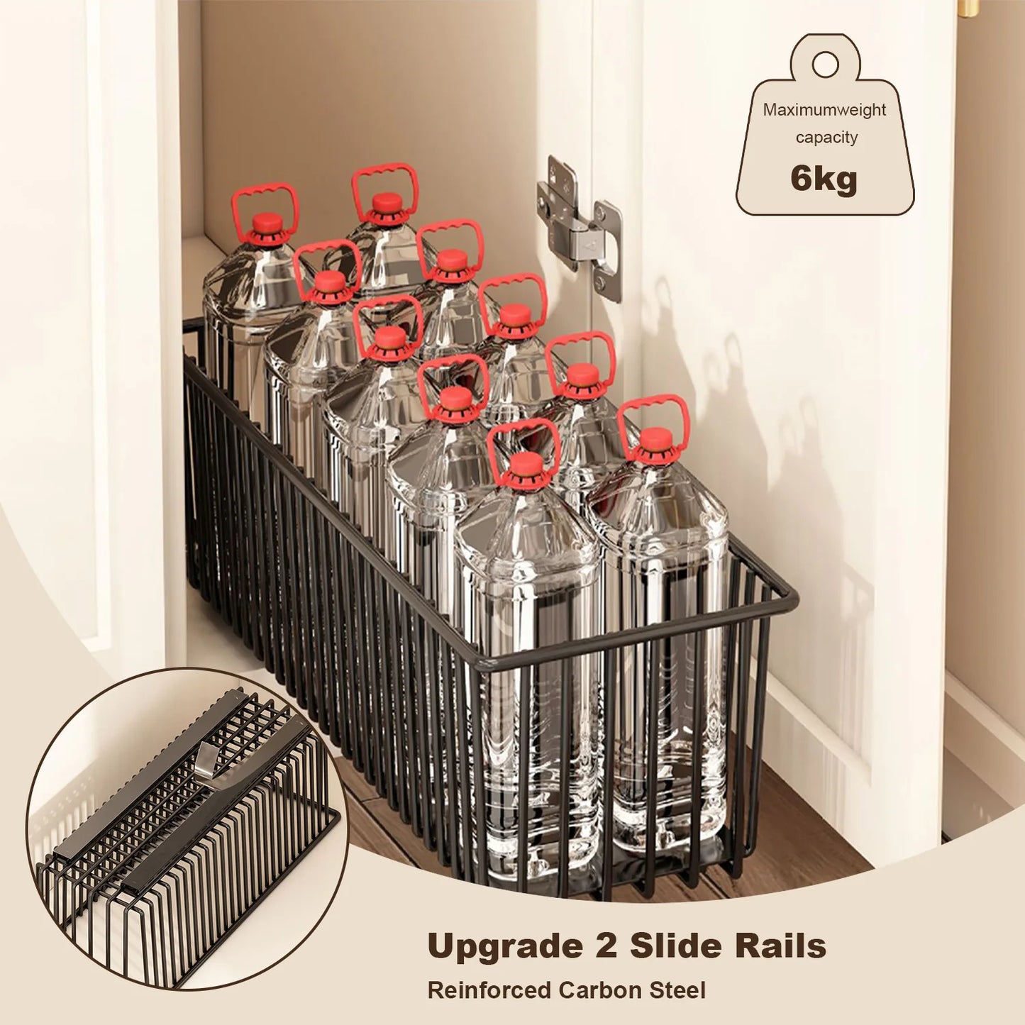 TWISTER Cabinet Pull Out Organizer 2 Pack Slide Out Drawers