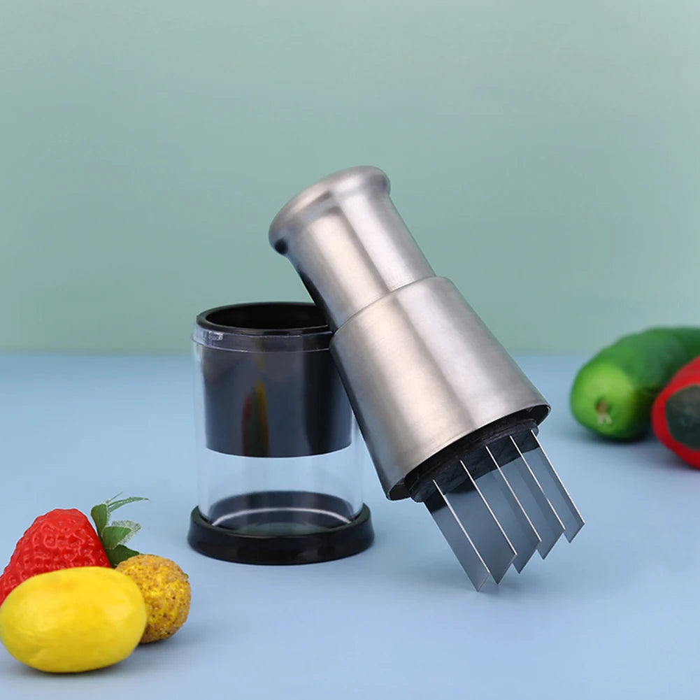 Alloet Stainless Steel Manual Hand Chopper for Veggies and Garlic