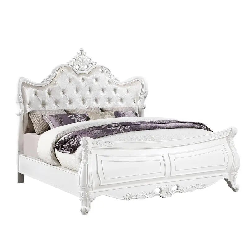 Modern Bedroom Set In Wood Finish With Coordinating Nightstands