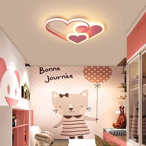 Heart Shaped LED Ceiling Lamp With Remote Control 36W Bedroom