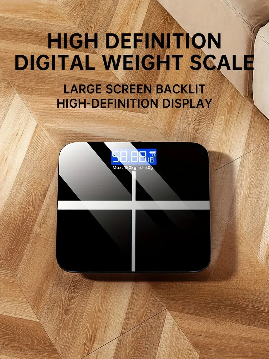 Premium Digital Bathroom Scale 396lb Capacity, High-Precision LCD Display, Ultra-Wide Platform, Room Temperature Sensor