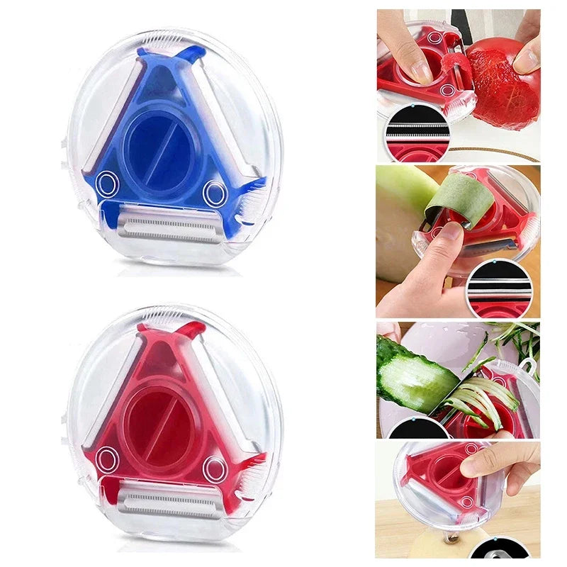 Stainless Steel Magic Trio 3-in-1 Peeler Slicer Shredder Kitchen Tool