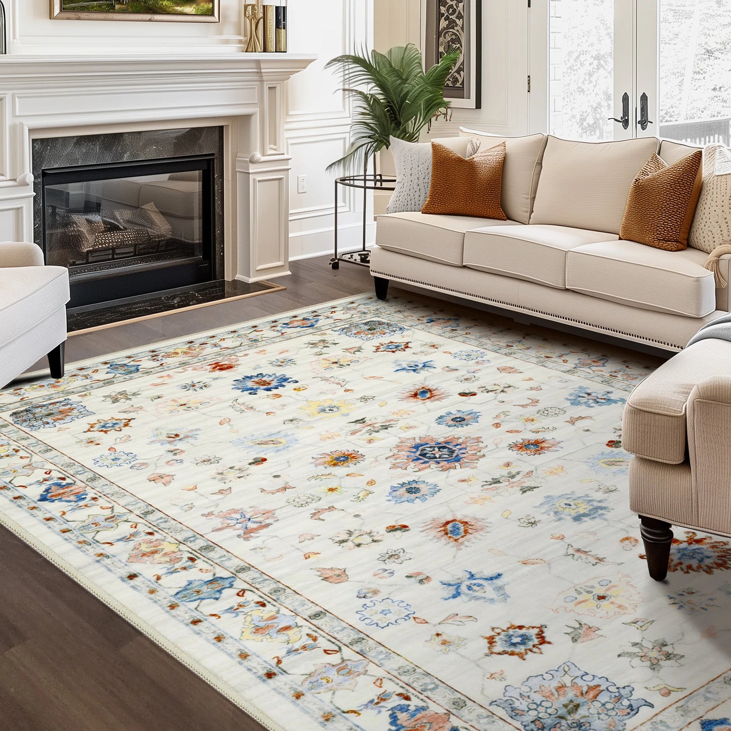 Design Persian Floral Carpet for Living Room and Bedroom