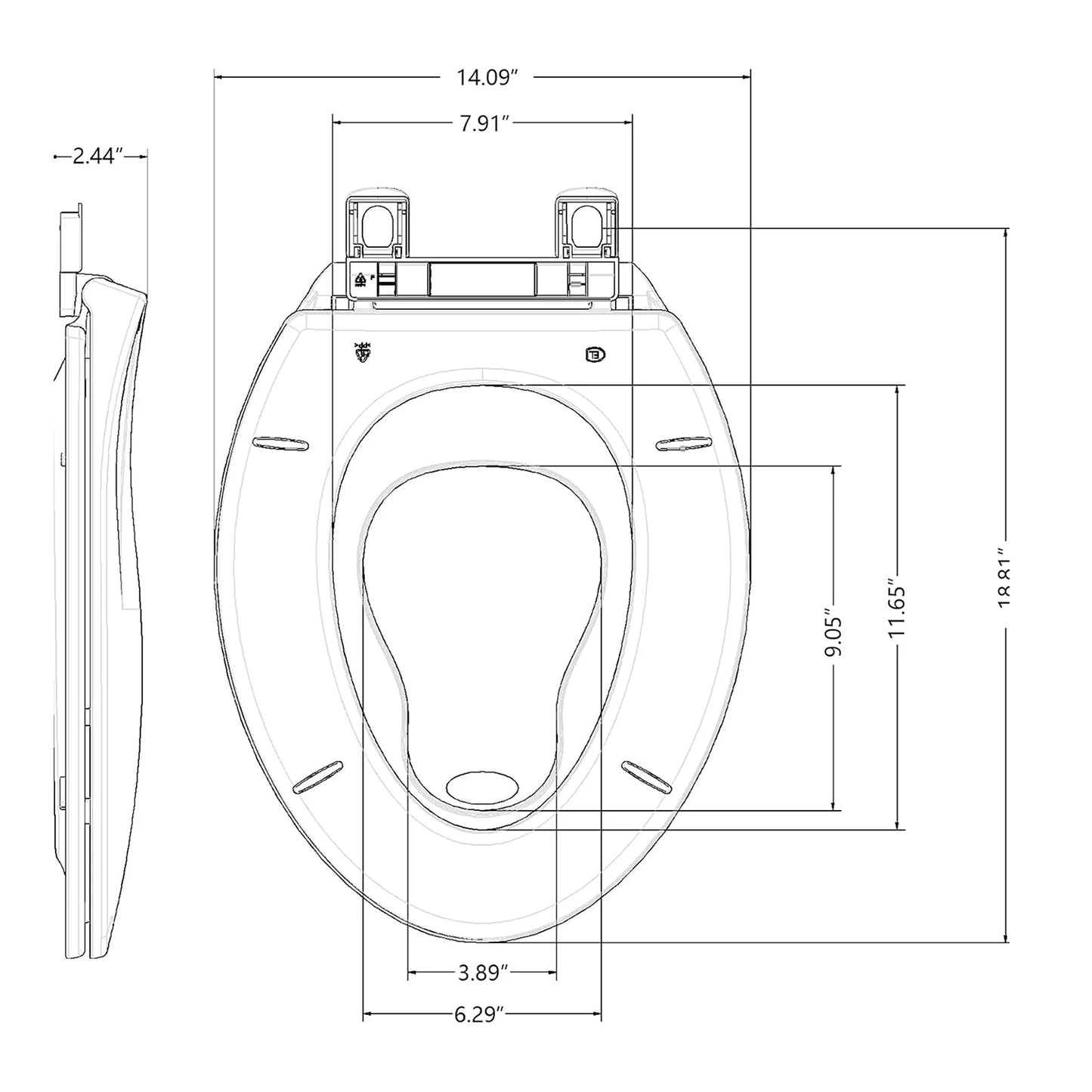 HobbyLane Elongated Toilet Seat With Quick-Release And Soft-Close