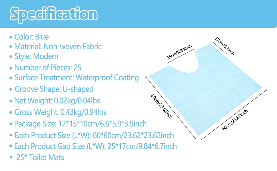 Bymaocar Disposable U-Shaped Toilet Mat Training Floor Mat