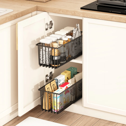 TWISTER Cabinet Pull Out Organizer 2 Pack Slide Out Drawers