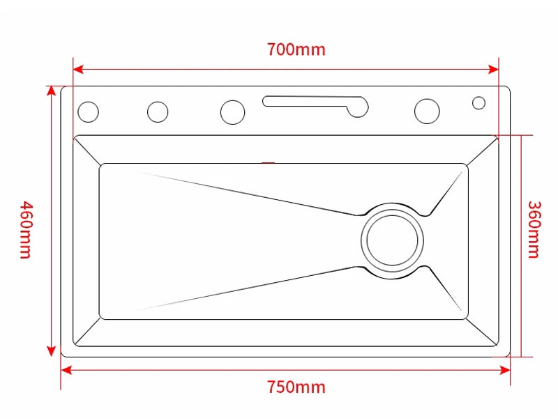 Rozin 304 Stainless Steel Kitchen Sink With Waterfall Faucet