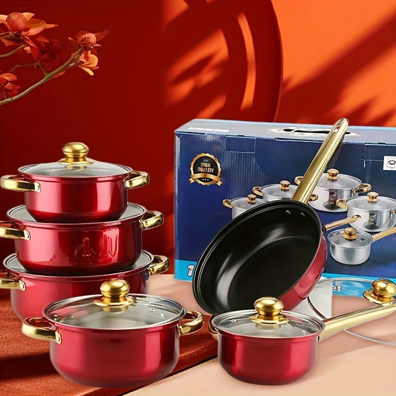 Stainless Steel Non-Stick Cookware Set For Kitchen Use