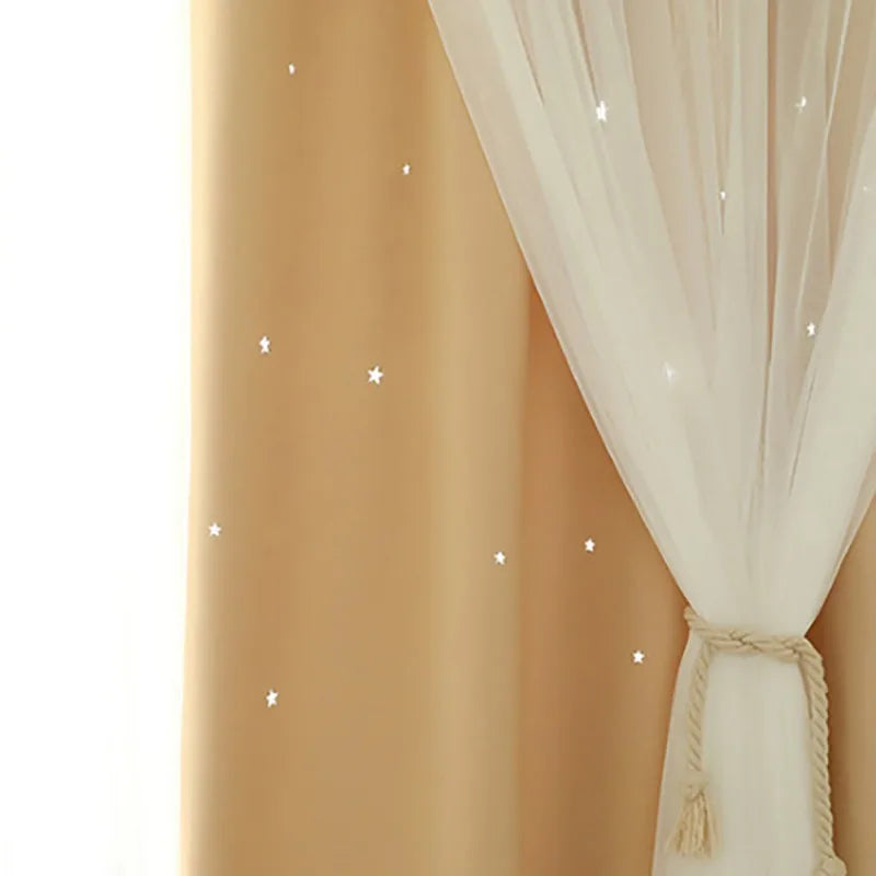 Guangdong Blackout Curtains For Bedroom And Living Room Star Cut Out Decor
