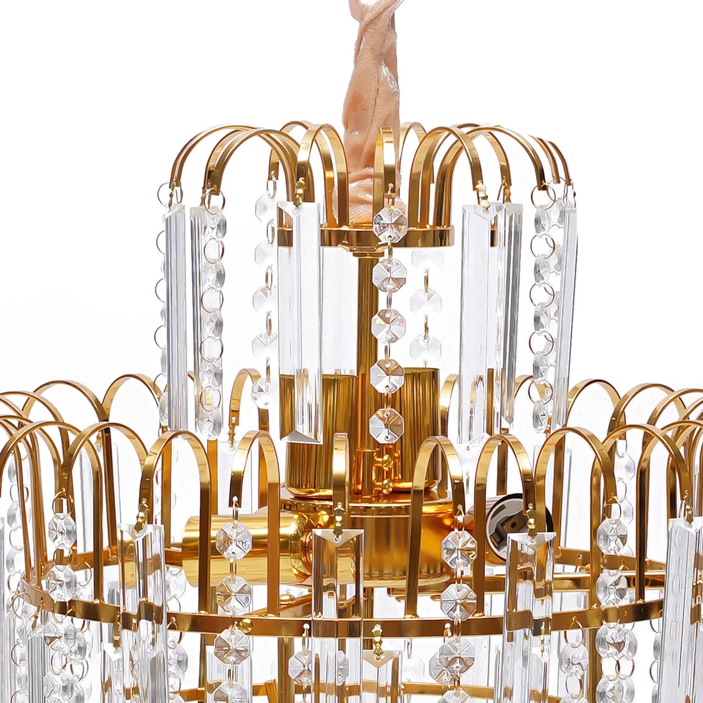 LED Crystal Chandelier Modern Ceiling Light Fixture E14 Pendant