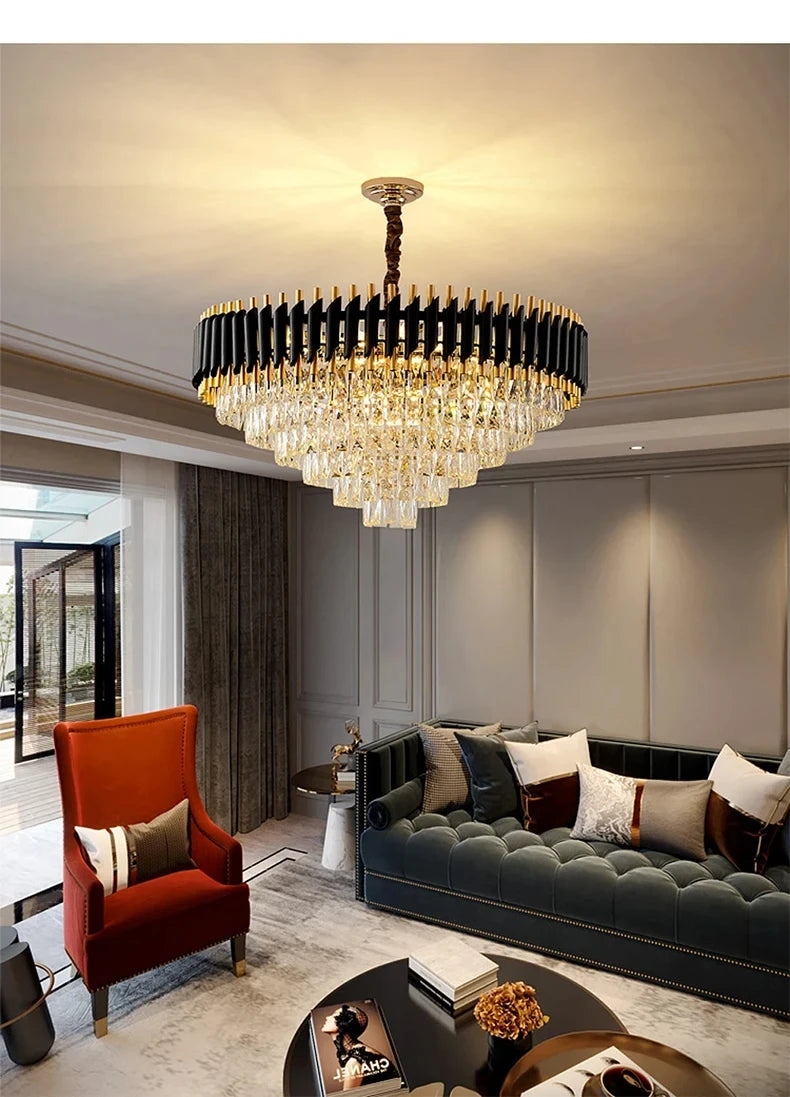 CHYMUIO LIGHT Modern Crystal LED Chandelier Pendant For Restaurant
