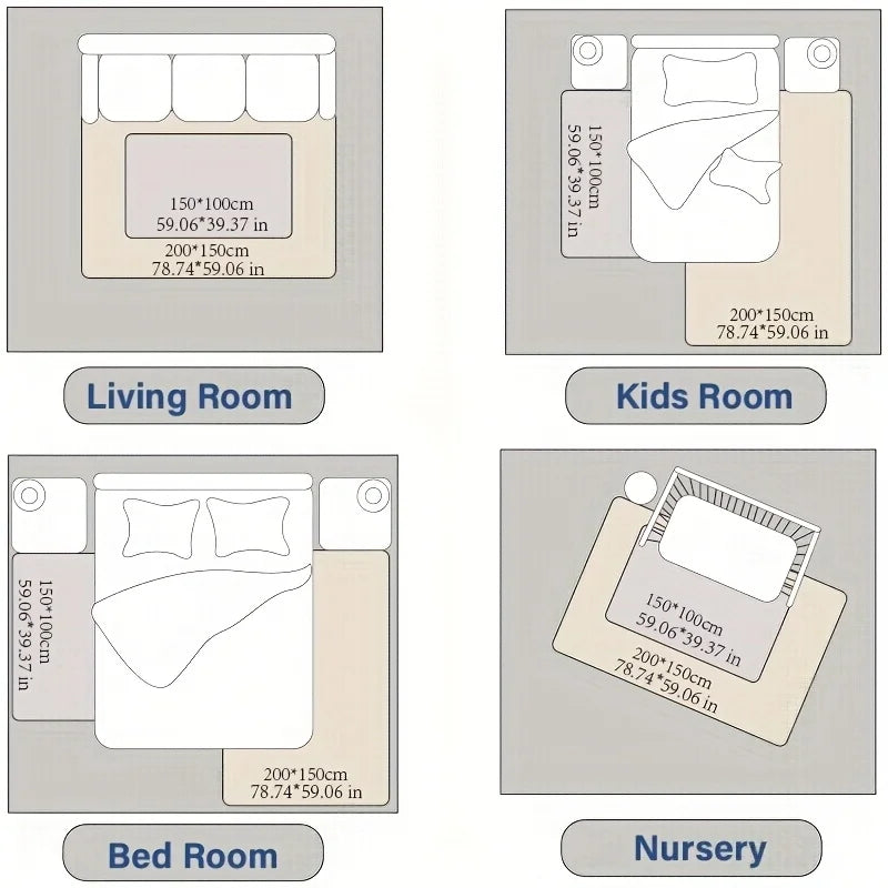 PaPaMat Memory Foam Playpen Mat Non-Slip Soft Velvet Kids Rug