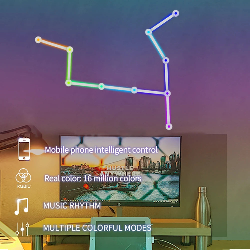 Wiscolor LED RGB Smart Wall Light WiFi Backlight TV Gaming Rhythm App