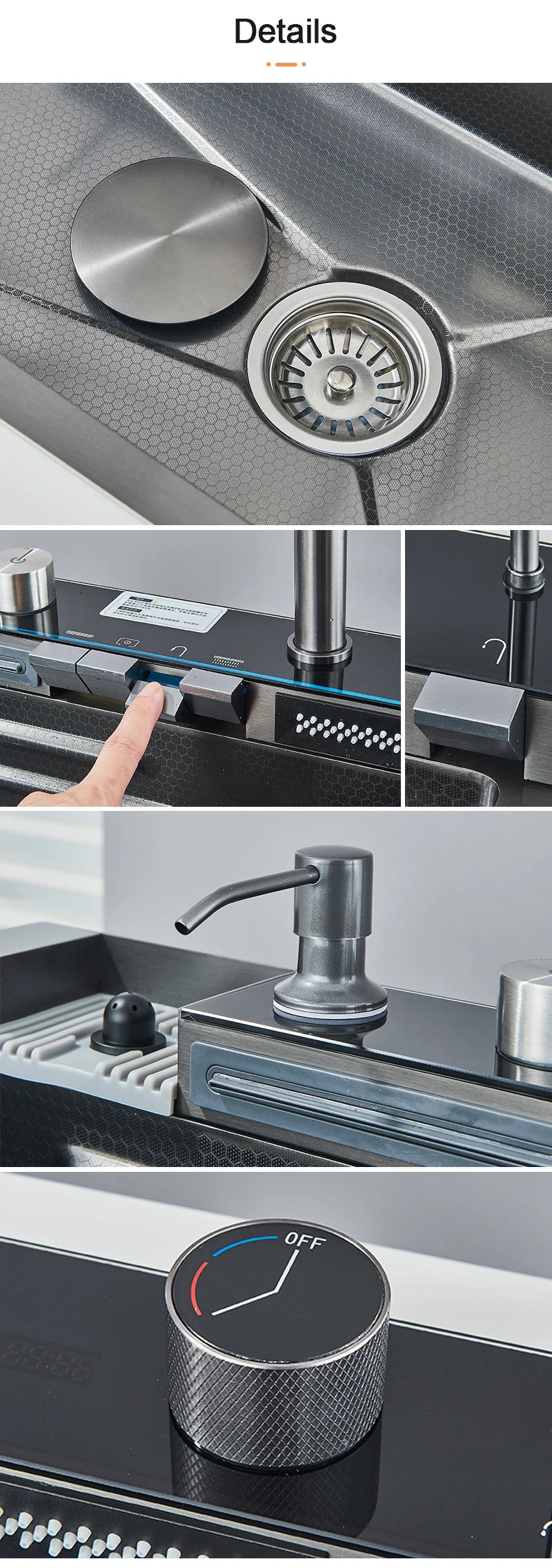 Rozin 304 Stainless Steel Kitchen Sink With Waterfall Faucet
