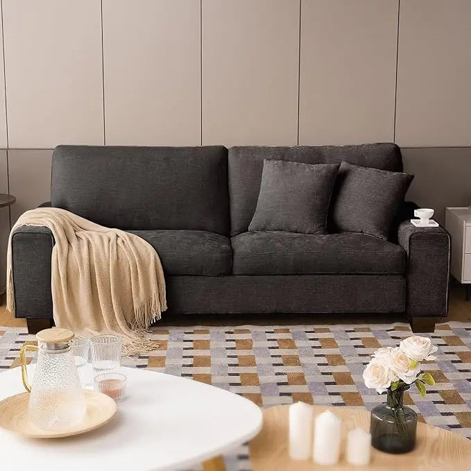 ZHUXIANG Modern Chenille Loveseat Sofa With Removable Cover
