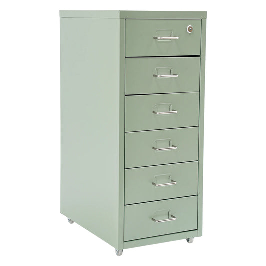 Lockable Rolling Metal 6-Drawer File Cabinet for Home Office