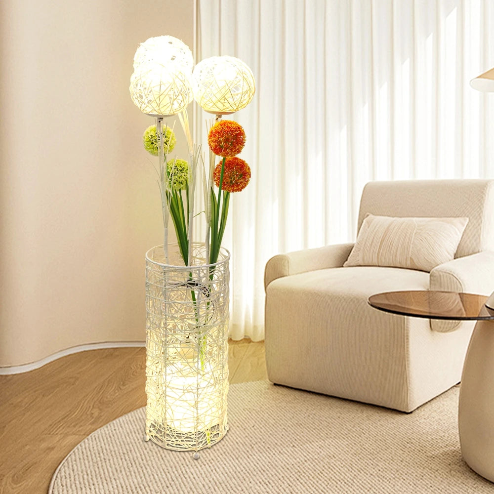 Vrygle Handwoven Modern Floor Lamp for Living Room and Bedroom