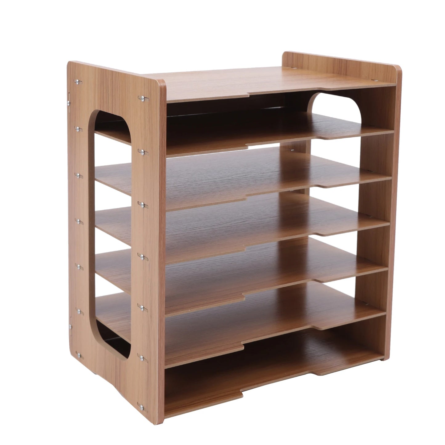 7-Tier Wooden Desk Organizer for Office Papers and Files