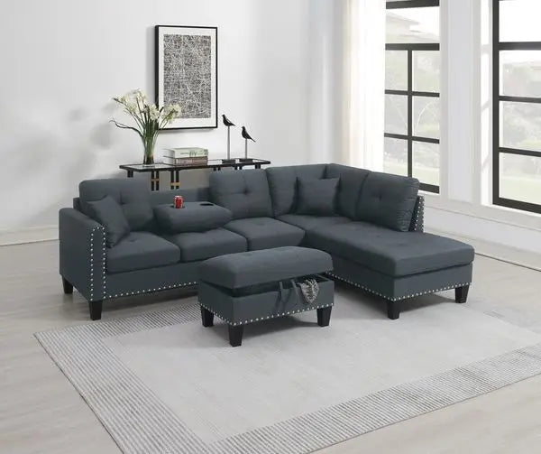 Oein Convertible Corner Sofa Modern L-Shaped Living Room Sectional