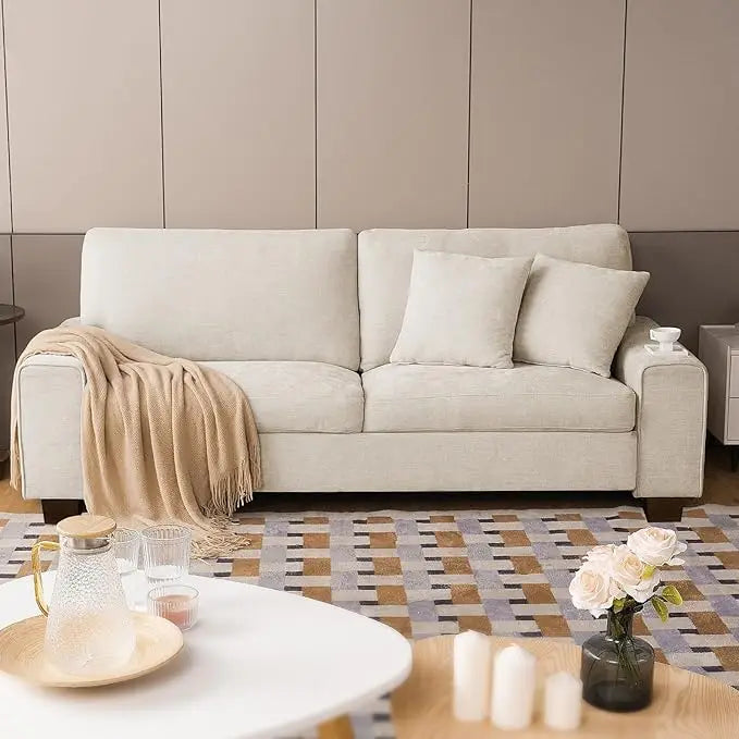 ZHUXIANG Modern Chenille Loveseat Sofa With Removable Cover