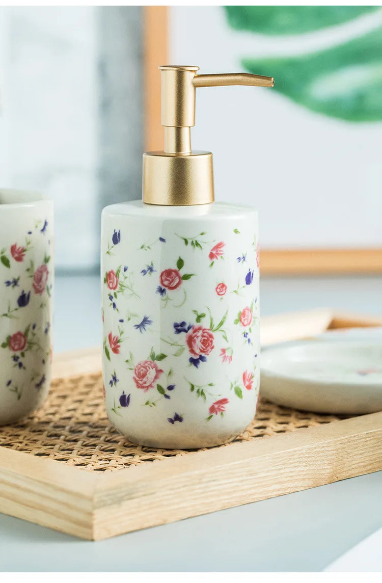 American Minimalist Ceramic Bathroom Wash Set Four Piece