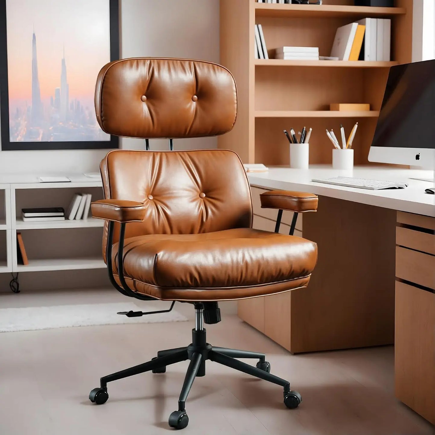 High Back Executive Office Chair with Comfortable Deep Seat,PU Leather Modern Office Chair,Ergonomic Big and, Customized