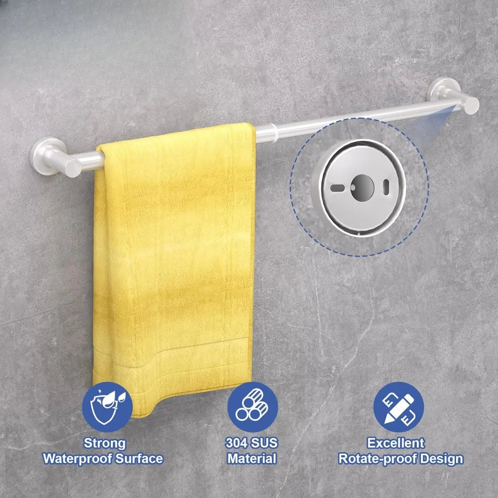 Adjustable Bathroom Towel Bar Wall Mounted Stainless Steel
