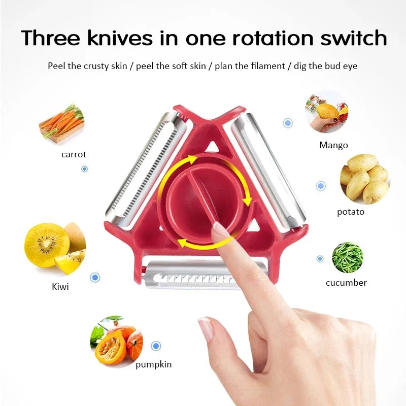 Magic Trio 3-in-1 Peeler Set Slicer Shredder Julienne Cutter