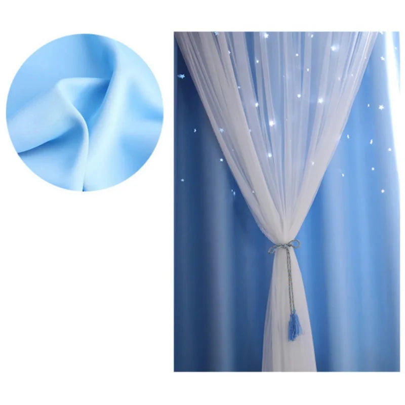 Guangdong Blackout Curtains For Bedroom And Living Room Star Cut Out Decor