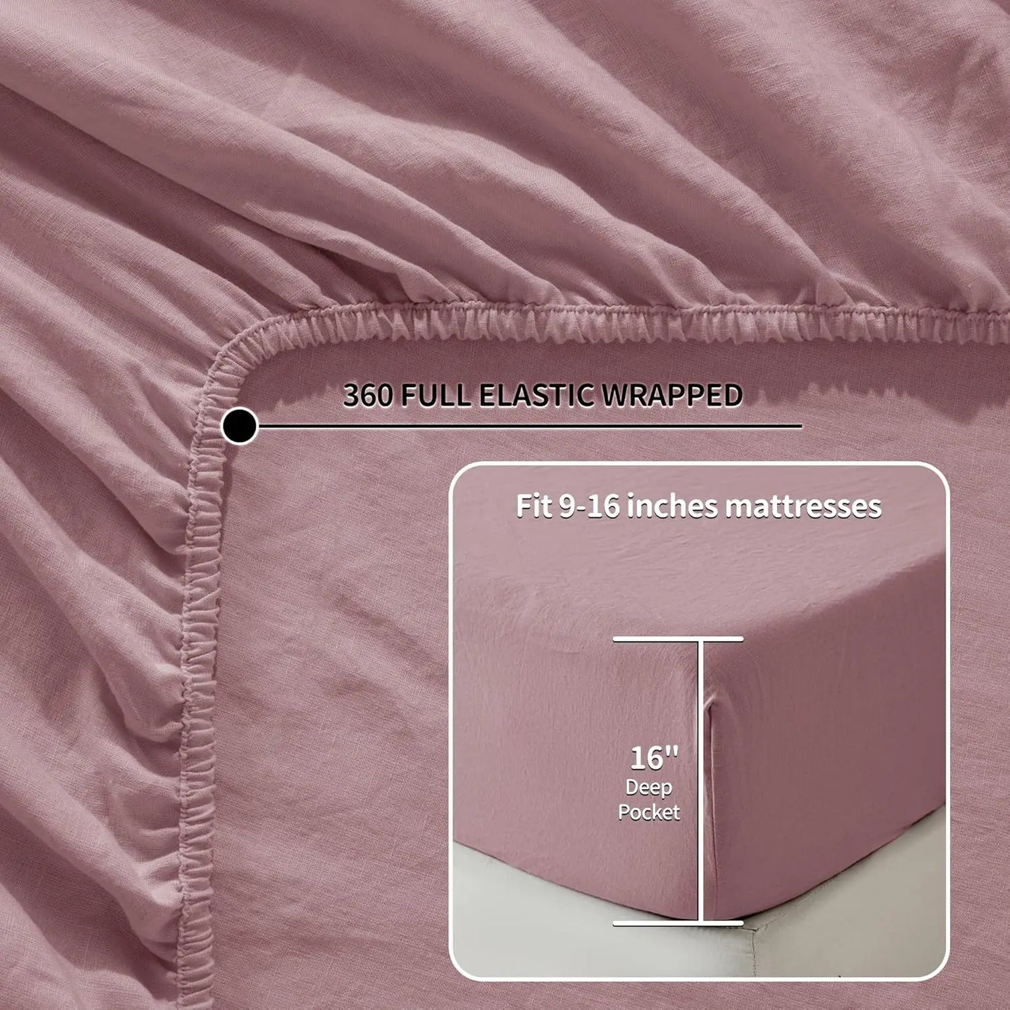 100 Percent Linen Sheet Set All Season Natural Flax Bedding