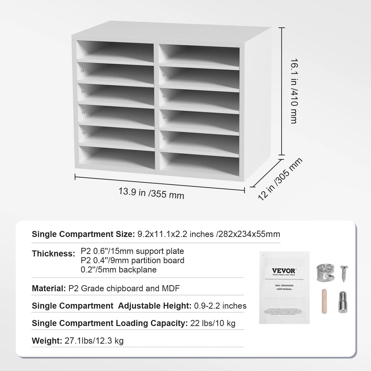 VEVOR Literature Organizers With Adjustable Shelves For Office