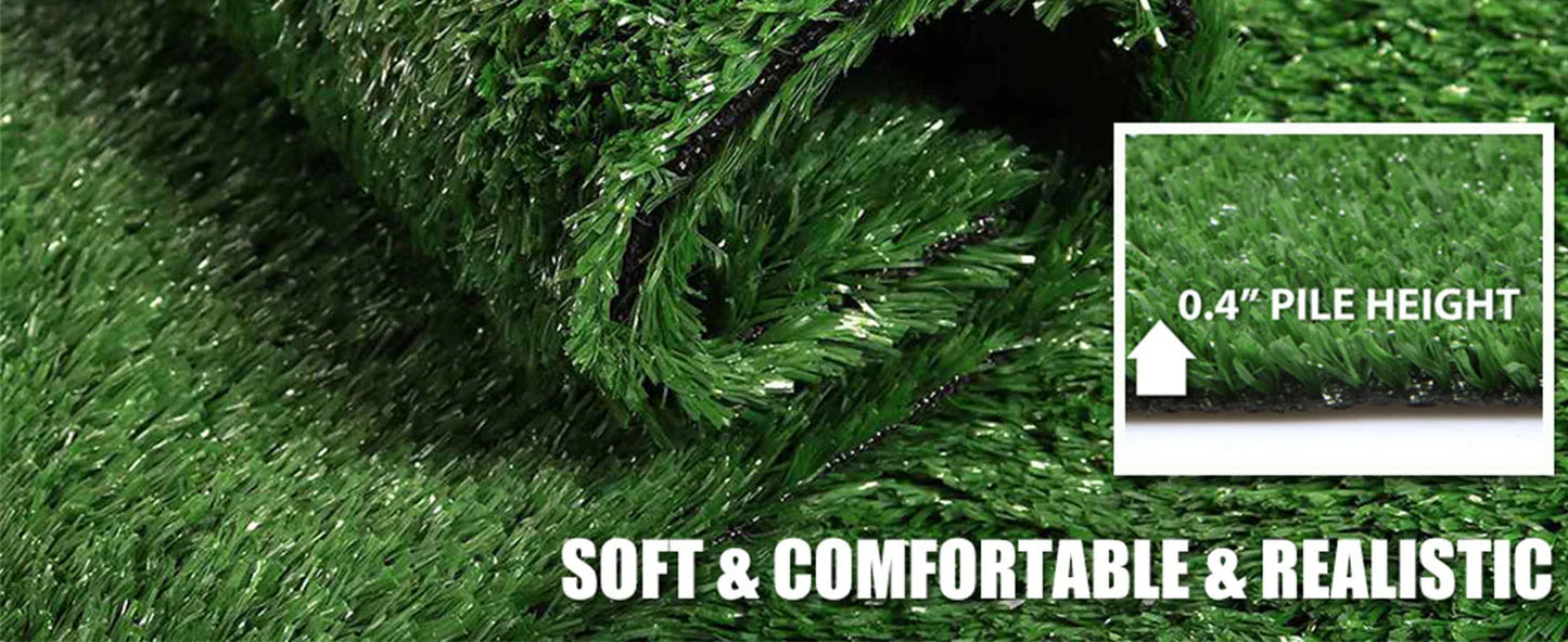 Artificial Grass Synthetic Lawn Outdoor Faux Grass Rug for Patio 0.4 Inch Pile Height 5FTx43FT Astro Turf Grass Roll Carpet Rug