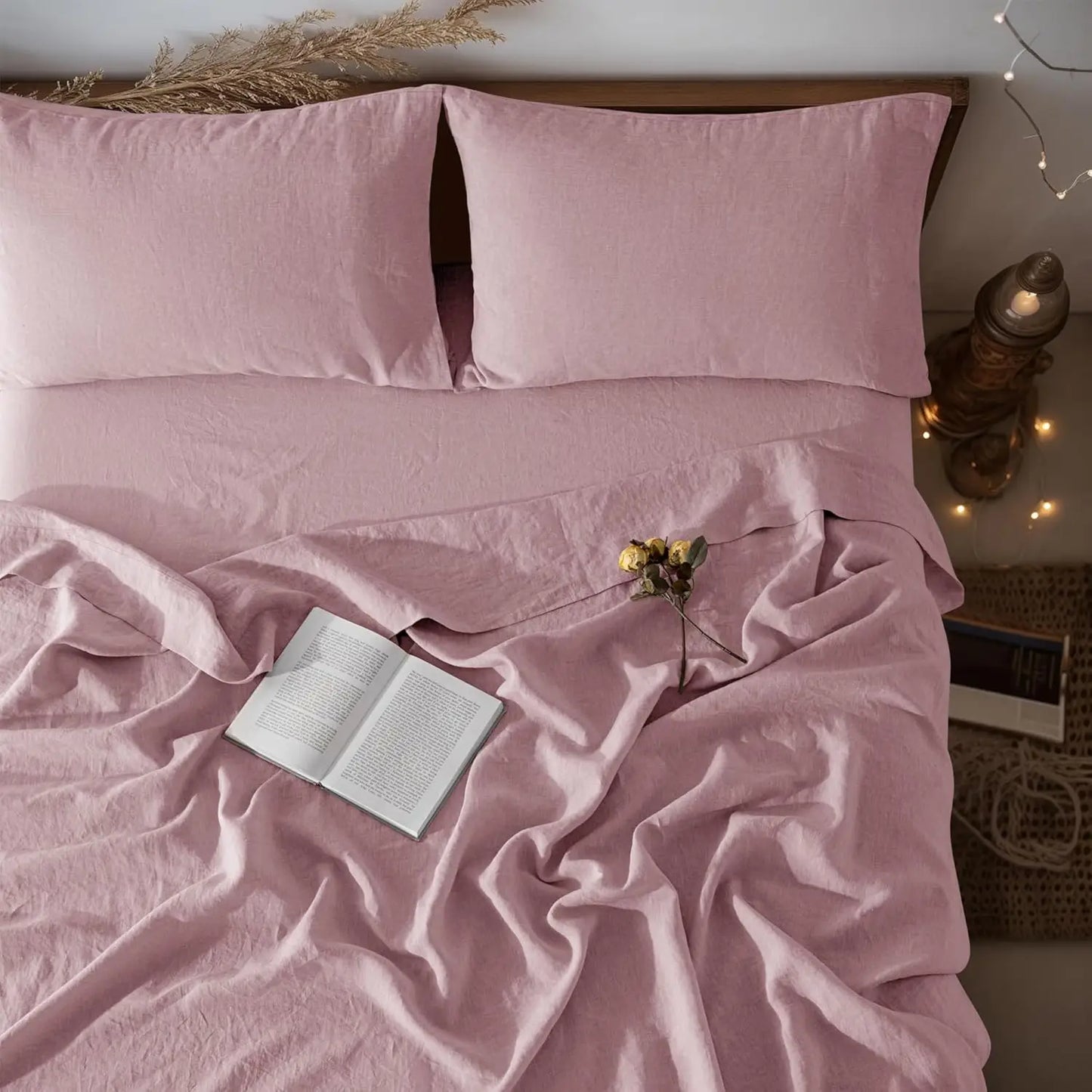 100 Percent Linen Sheet Set All Season Natural Flax Bedding