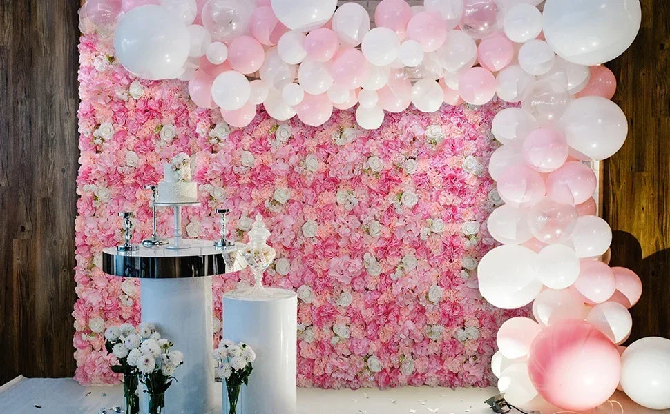 RUEESEECN 12Pcs Artificial Roses Wall Panel 3D Backdrop