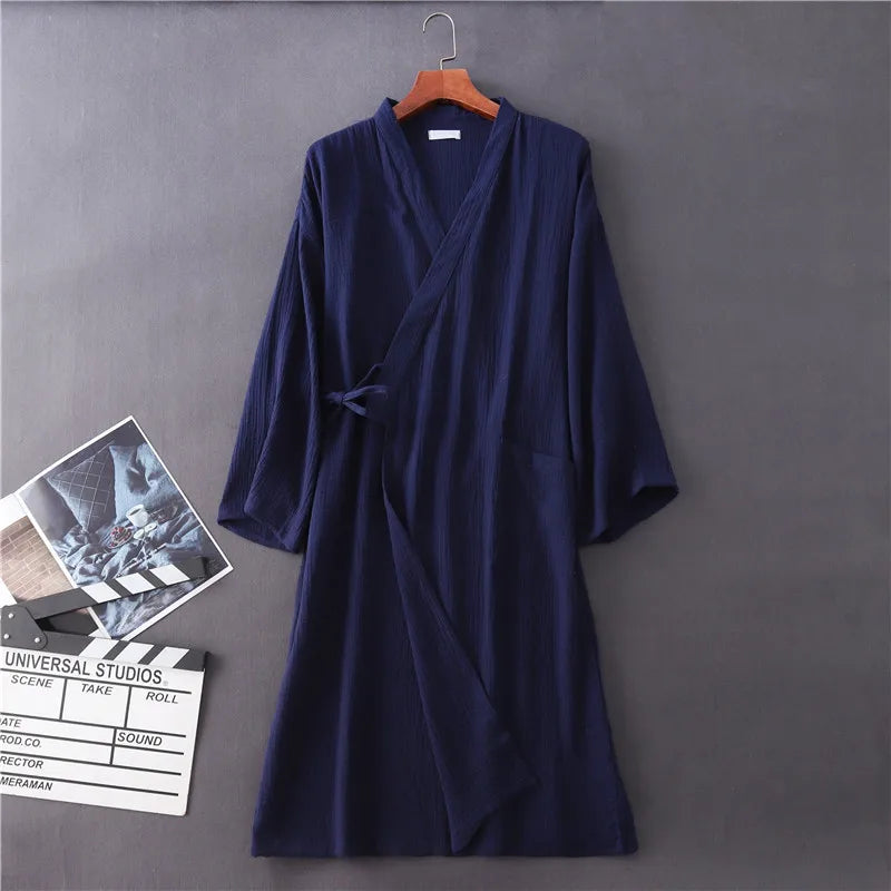 Cloud Cotton Story Japanese Kimono Bathrobe for Couples Sleepwear Crepe