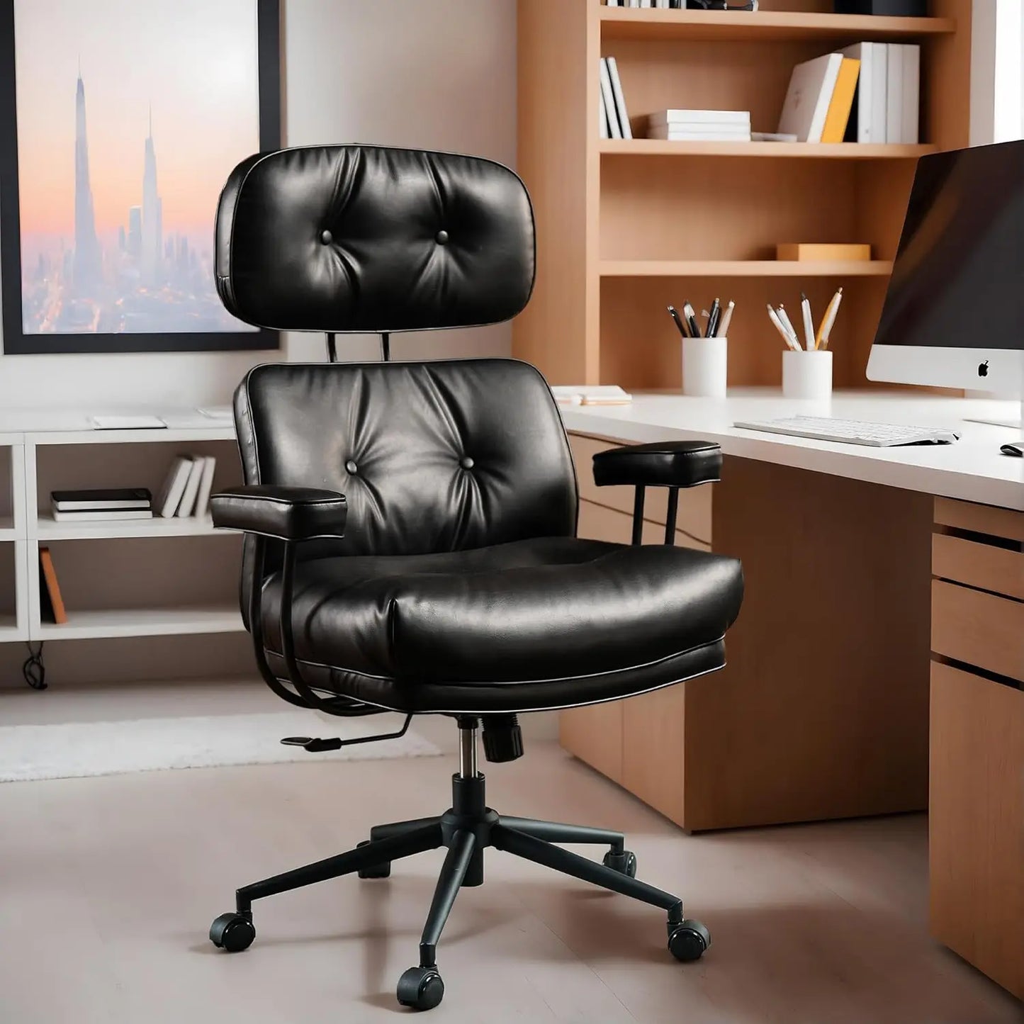 High Back Executive Office Chair with Comfortable Deep Seat,PU Leather Modern Office Chair,Ergonomic Big and, Customized