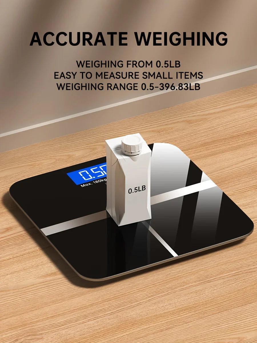 Premium Digital Bathroom Scale 396lb Capacity, High-Precision LCD Display, Ultra-Wide Platform, Room Temperature Sensor