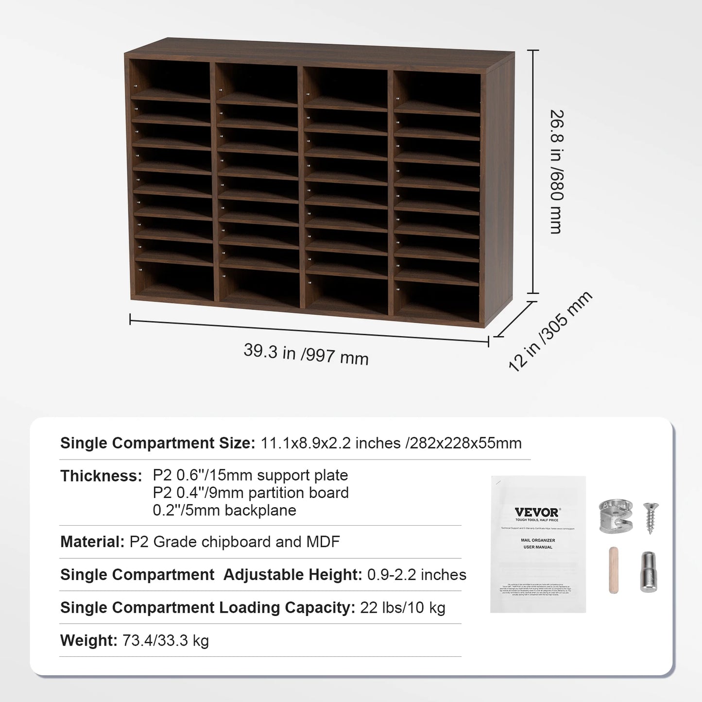 VEVOR Literature Organizers With Adjustable Shelves For Office