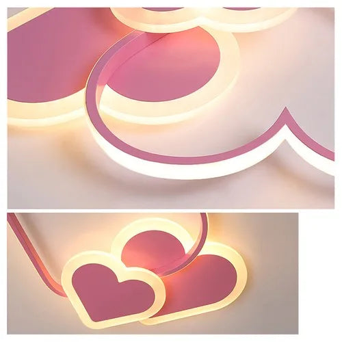 Heart Shaped LED Ceiling Lamp With Remote Control 36W Bedroom