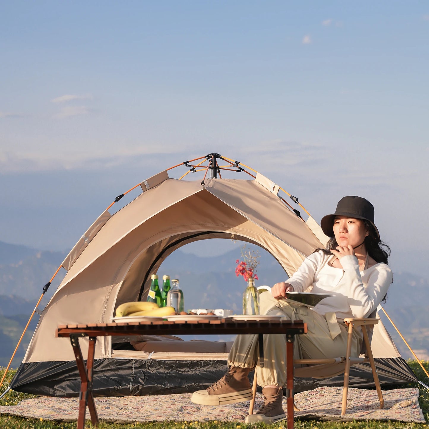 Pakicetus Windproof Camping Tent For Families Easy Setup