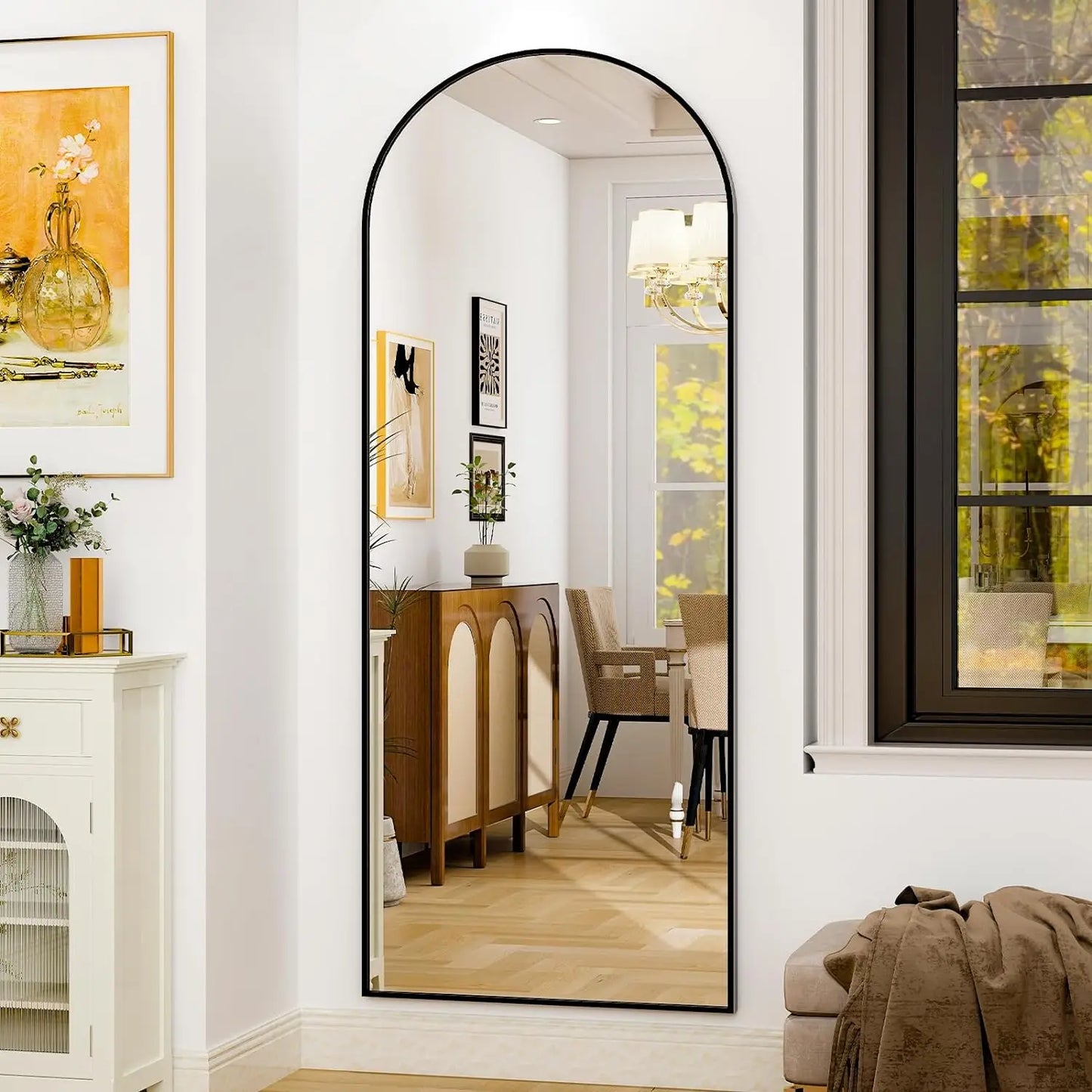 Harrispure Modern Full Length Glass Mirror With Aluminum Alloy Frame