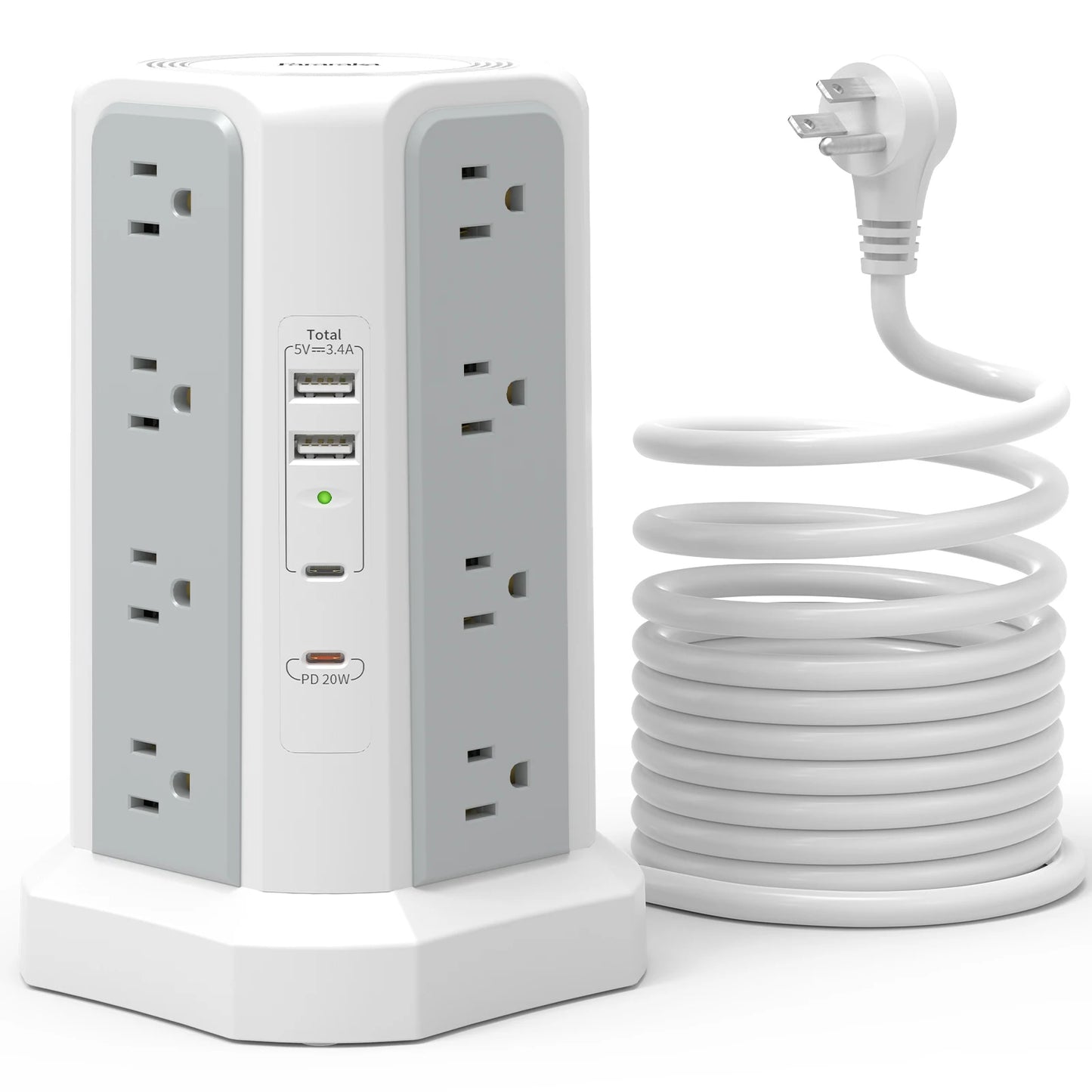 Passus Extension Tower Plug-In Board With PD Fast Charging