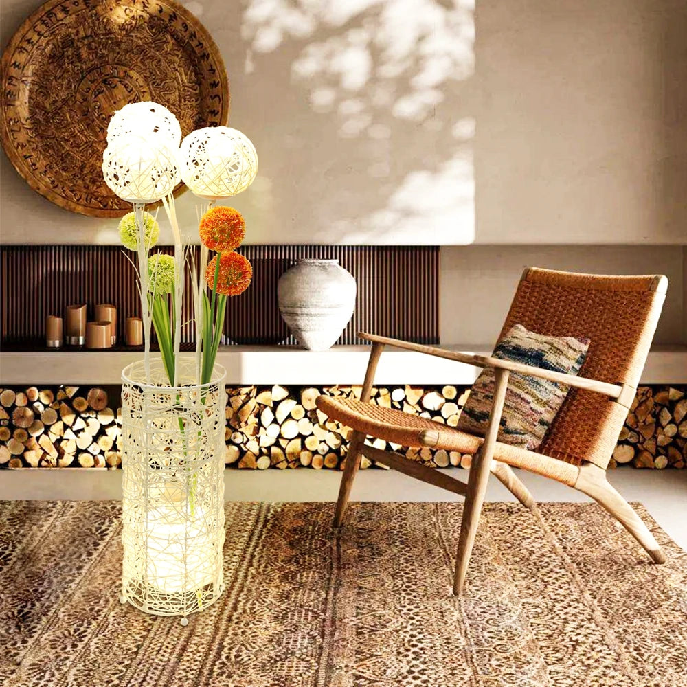Vrygle Handwoven Modern Floor Lamp for Living Room and Bedroom