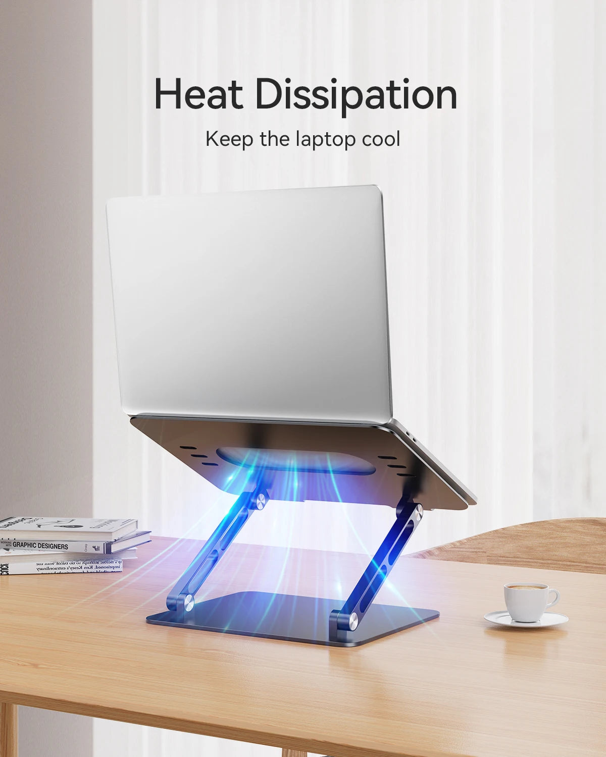 KOOTION Adjustable Aluminum Ergonomic Laptop Stand Desk Riser