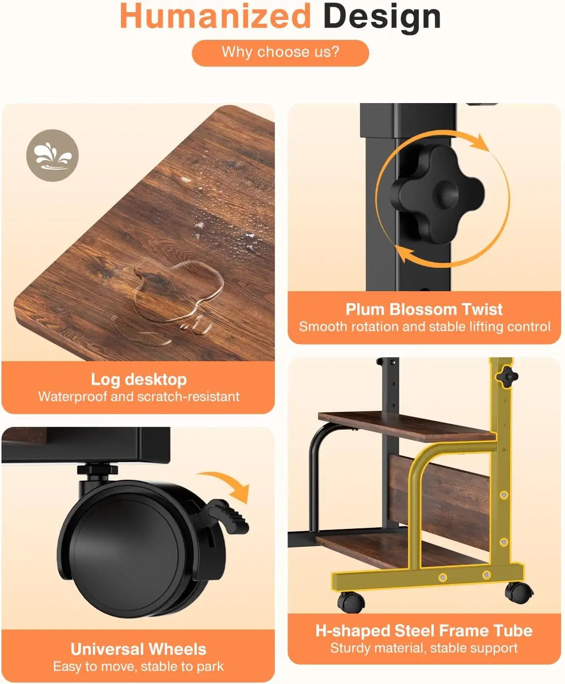Laptop Desk Adjustable Desk Small Standing Home Office Desks for Small Spaces Portable Desks Table for Bedrooms