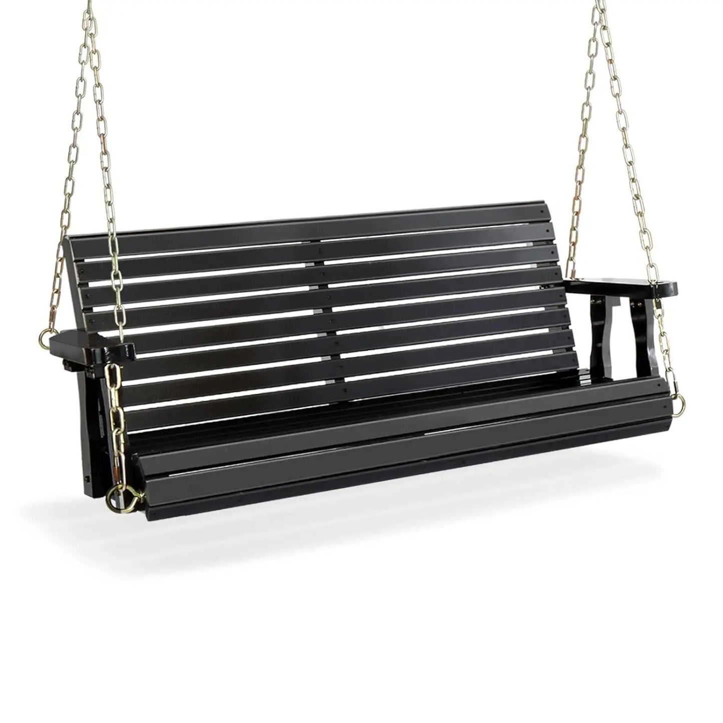 Upgraded Patio Wooden Porch Swing for Courtyard & Garden, Heavy Duty 880 LBS Swing Chair Bench with Hanging Chains, Customized