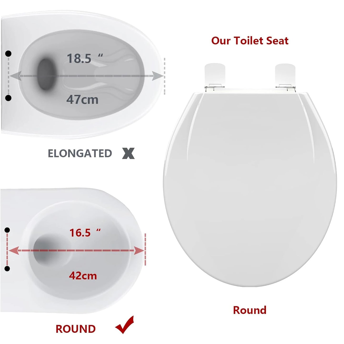 HobbyLane Elongated Toilet Seat With Quick-Release And Soft-Close