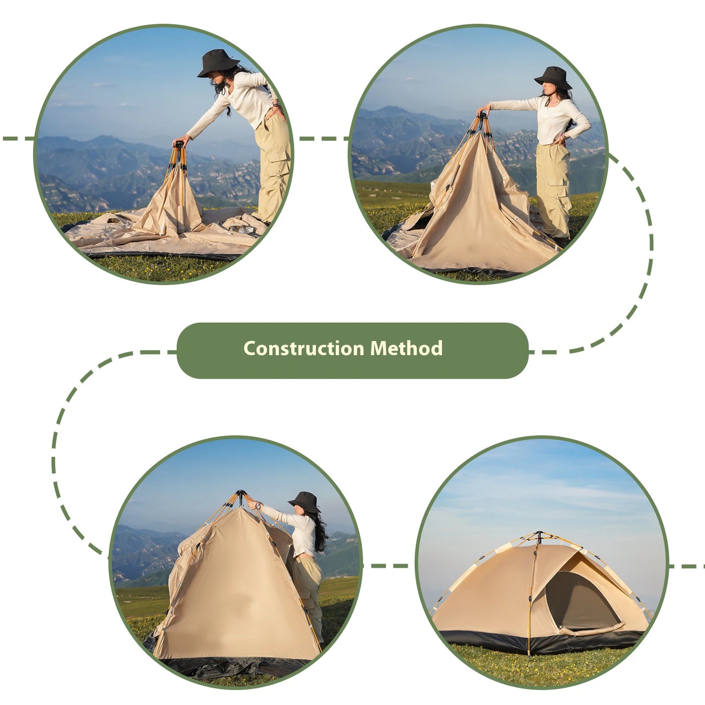 Pakicetus Windproof Camping Tent For Families Easy Setup