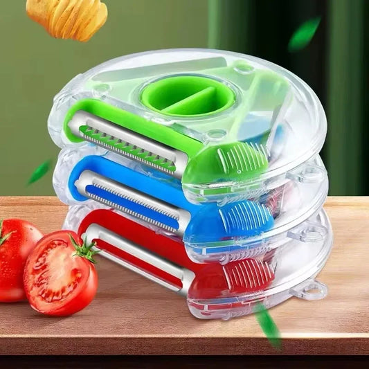 Stainless Steel Magic Trio 3-in-1 Peeler Slicer Shredder Kitchen Tool