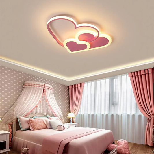 Heart Shaped LED Ceiling Lamp With Remote Control 36W Bedroom